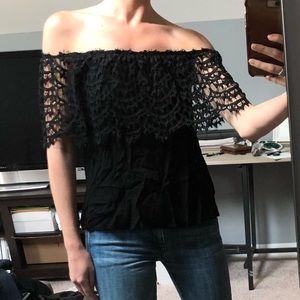 Strapless black top